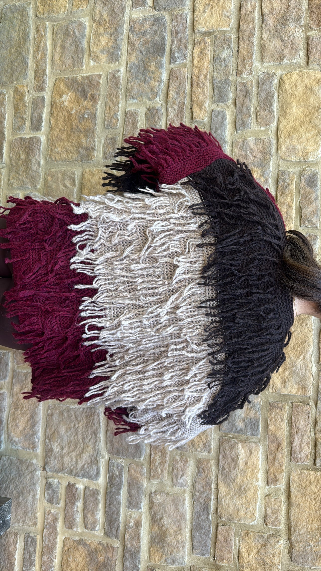 Chunky knit fringe cardigan
