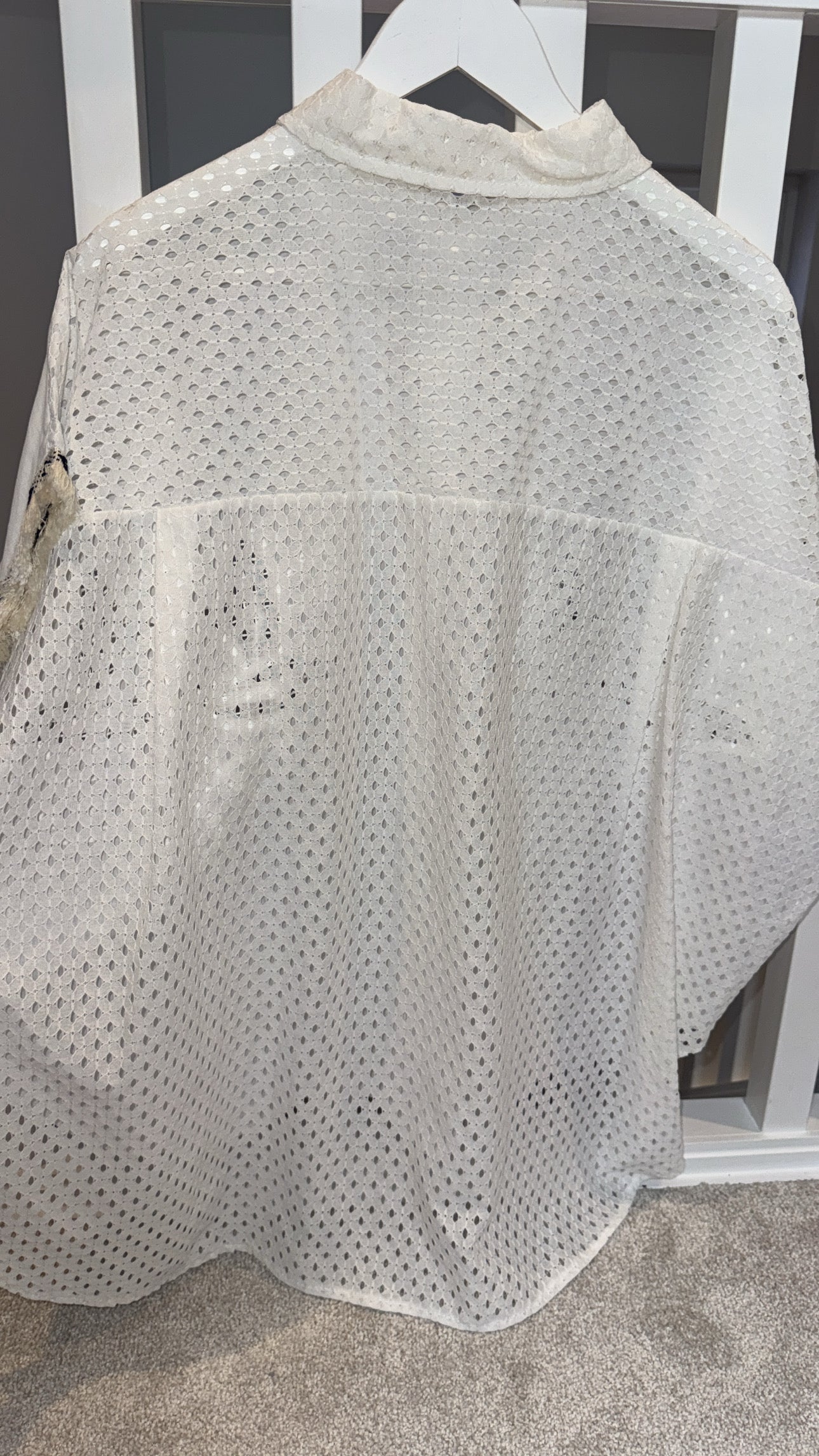 White Embroidered Beach Shirt