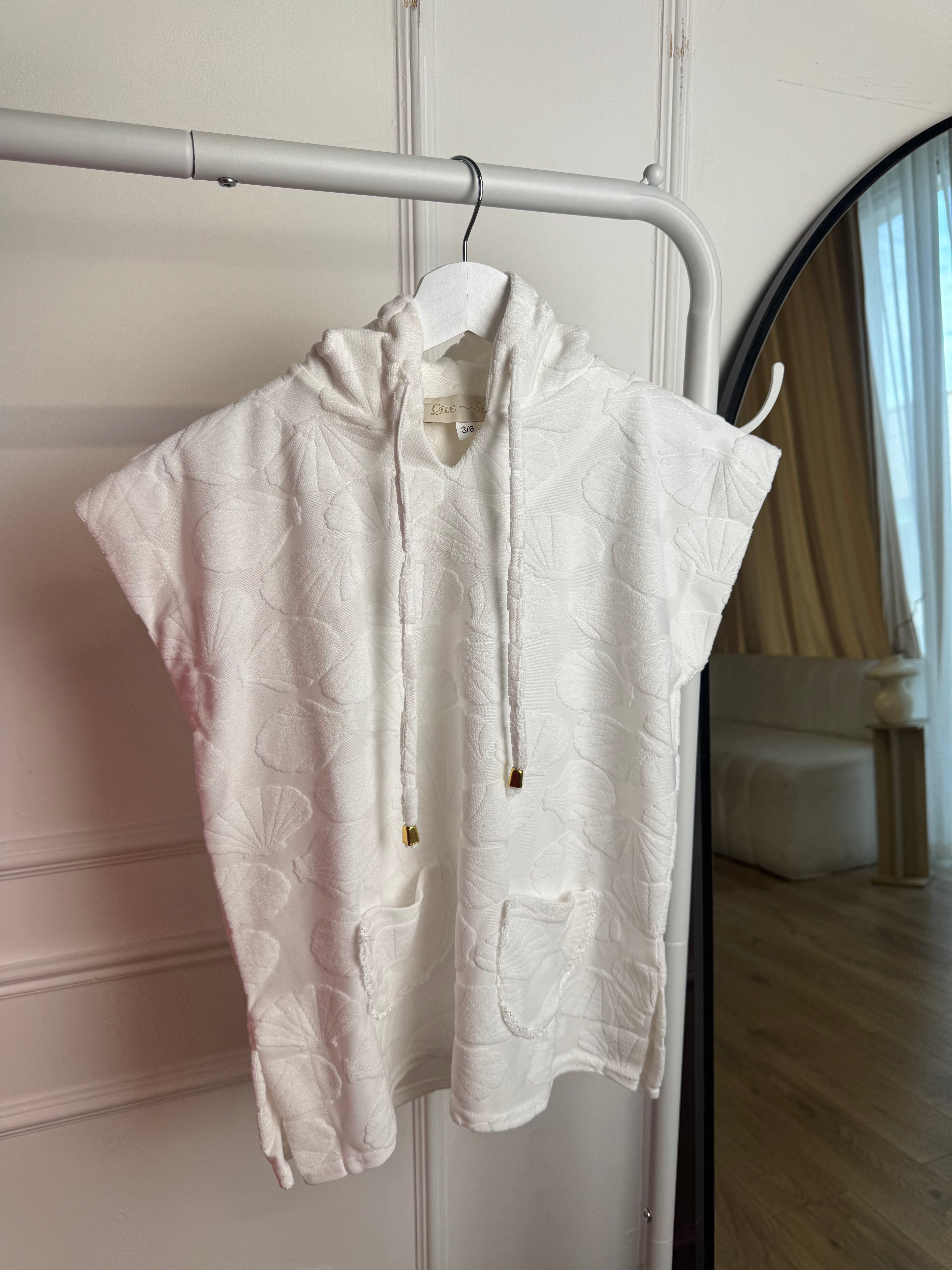 Baby Shell Embroidered Poncho
