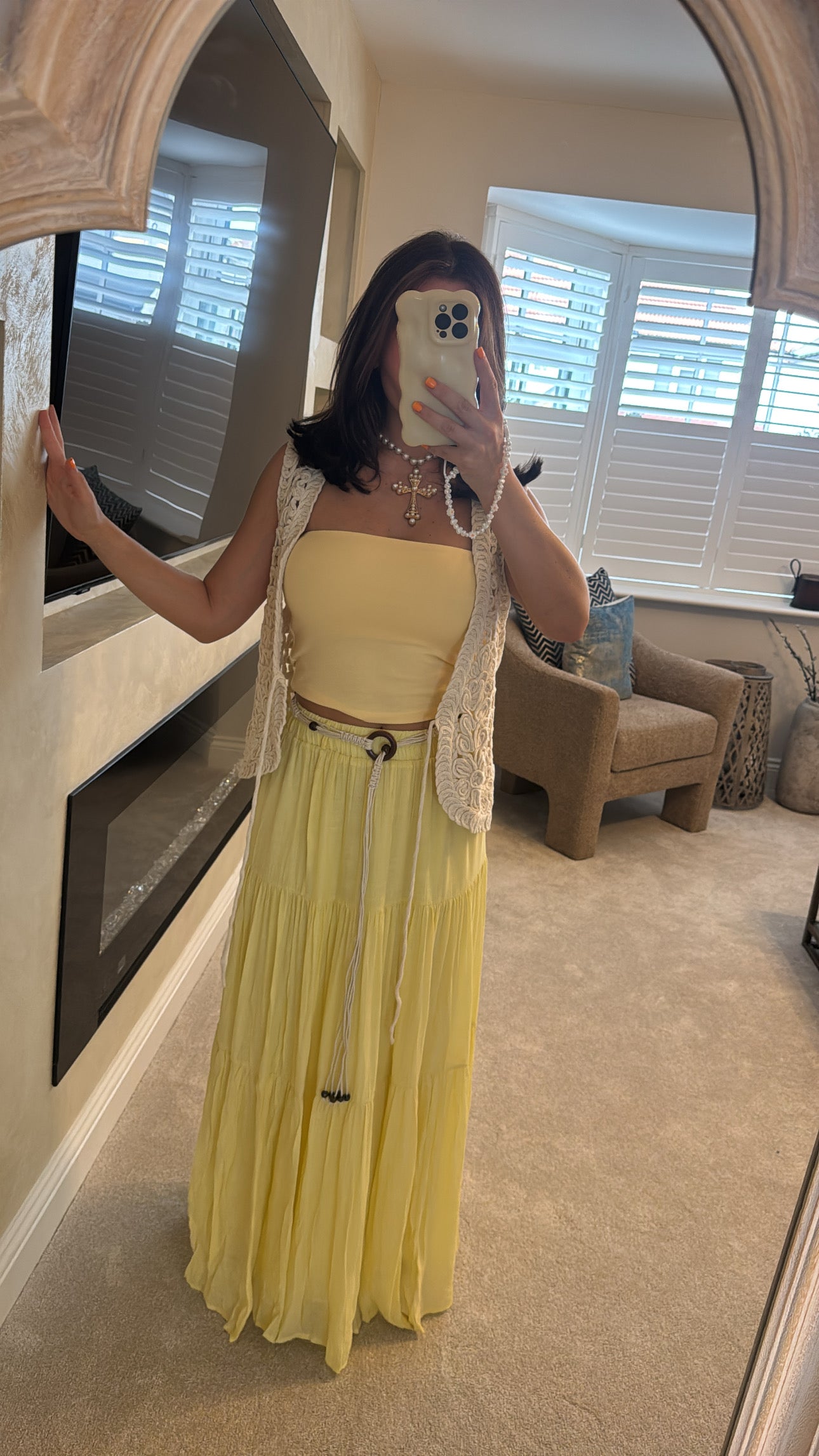 Boho Tiered Maxi Skirt With Belt