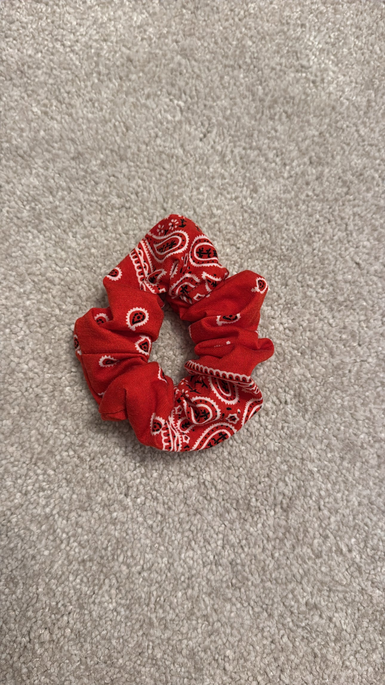 Red bandana scrunchie