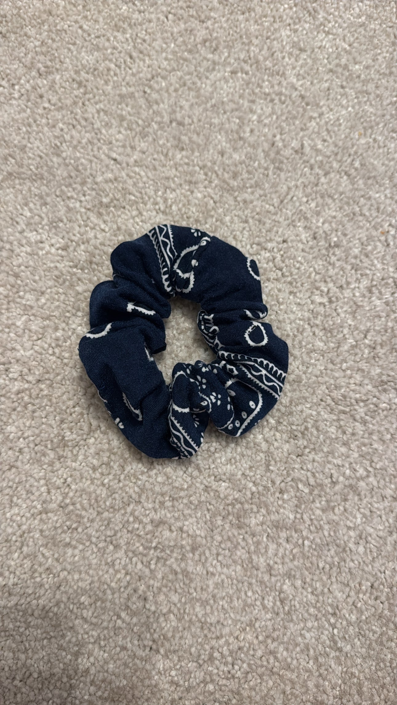 Navy bandana scrunchie