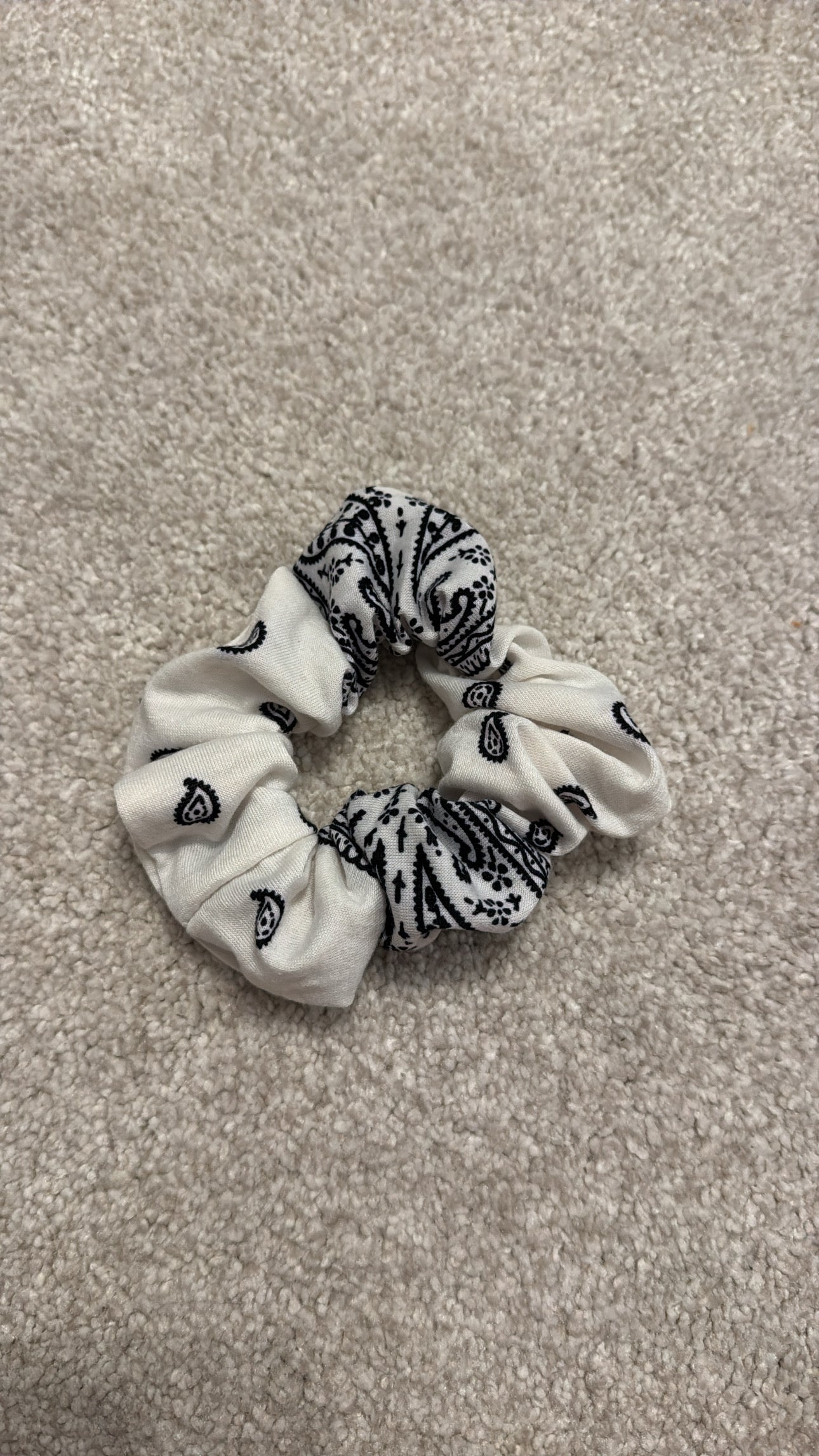 White bandana scrunchie