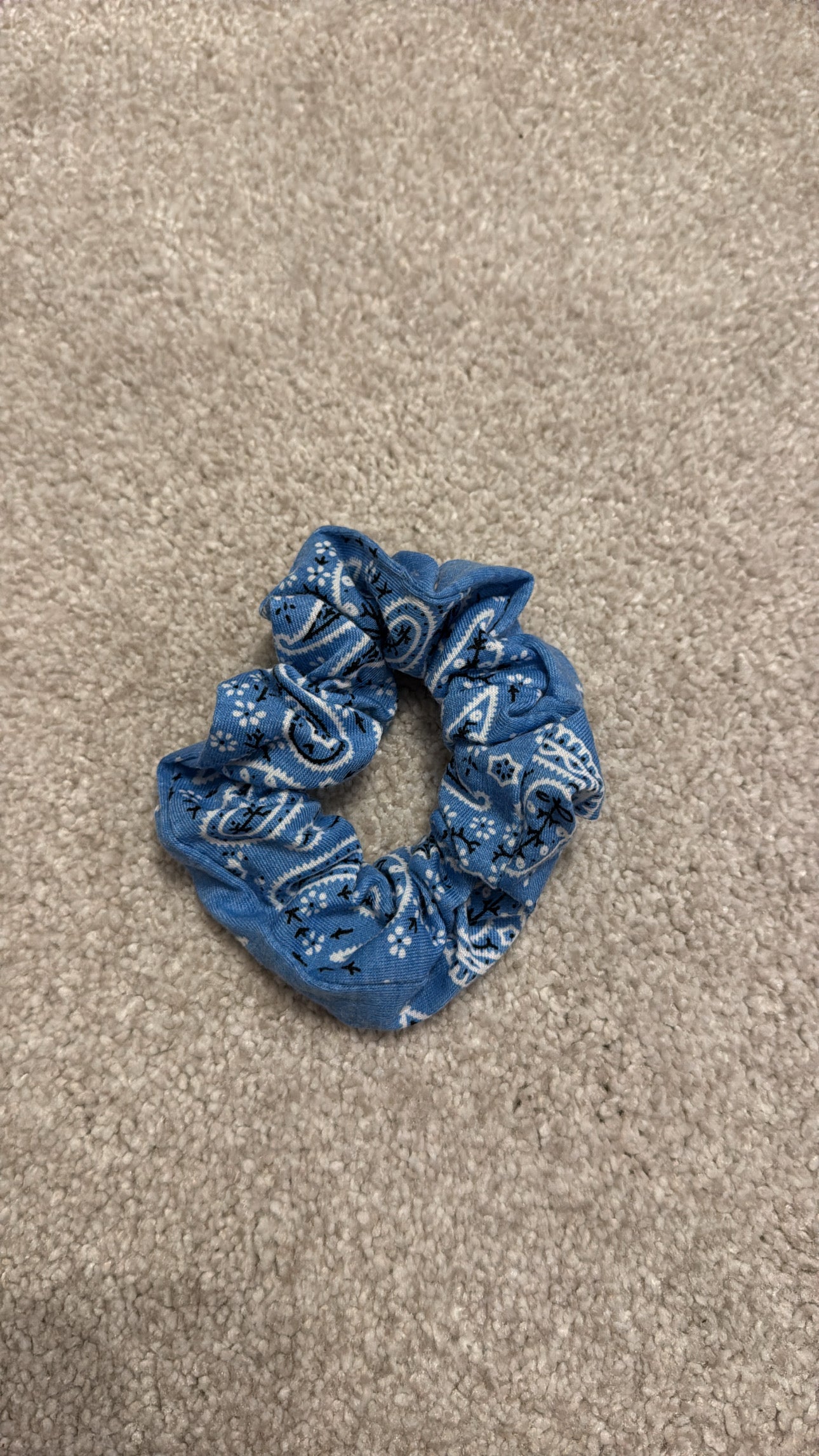 Blue bandana scrunchie