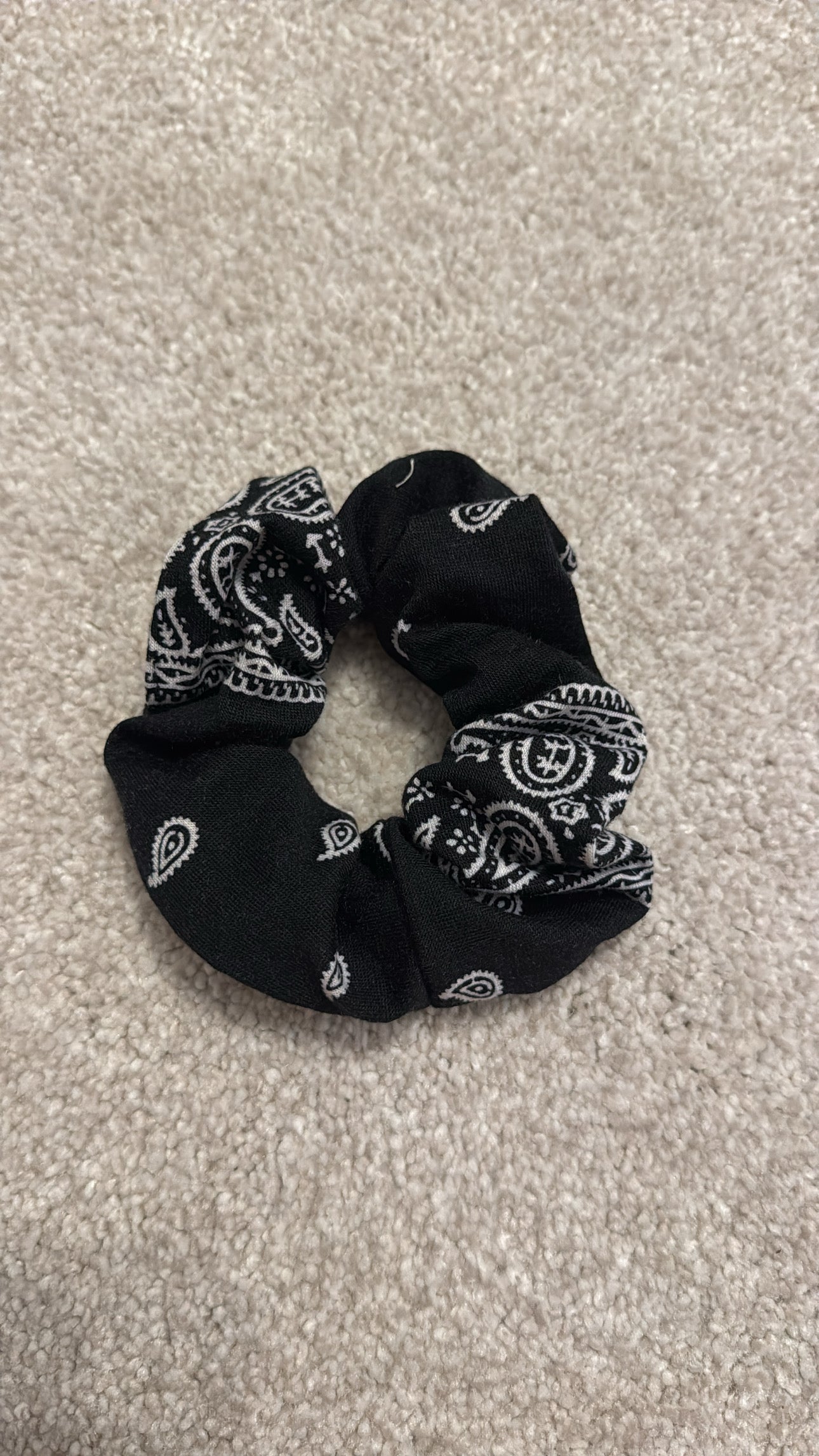 Black bandana scrunchie