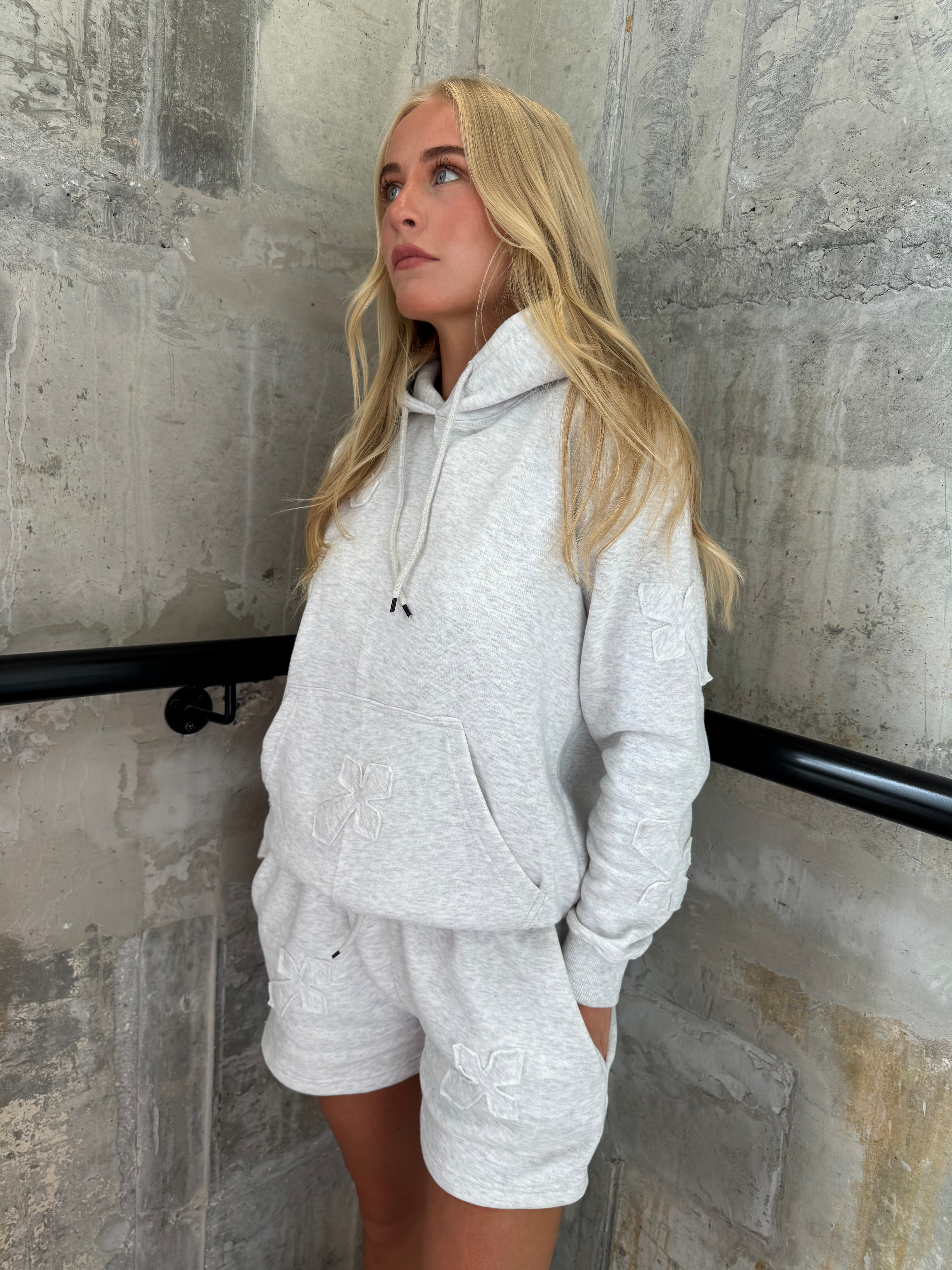 Cross Grey Hoodie & Short Set