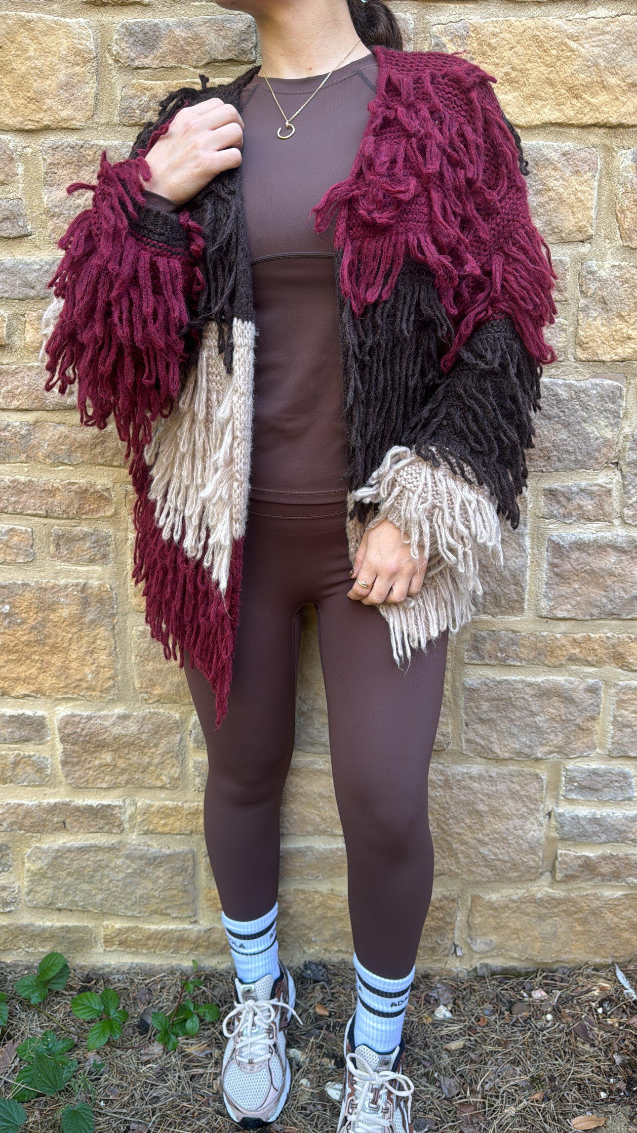 Chunky knit fringe cardigan